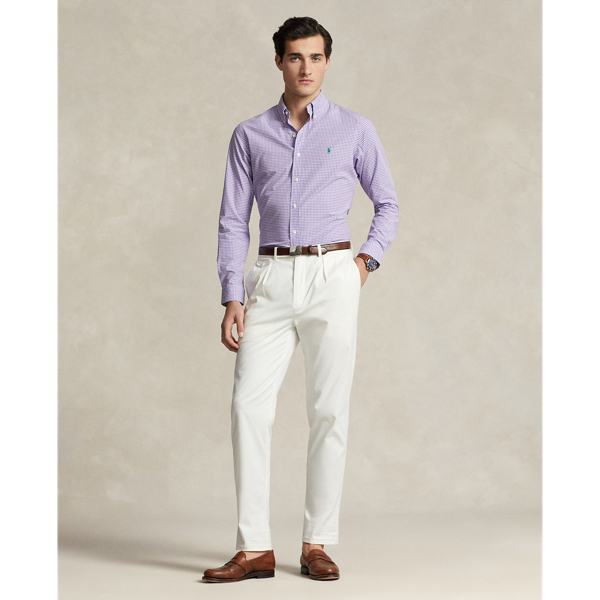Custom Fit Gingham Stretch Poplin Shirt