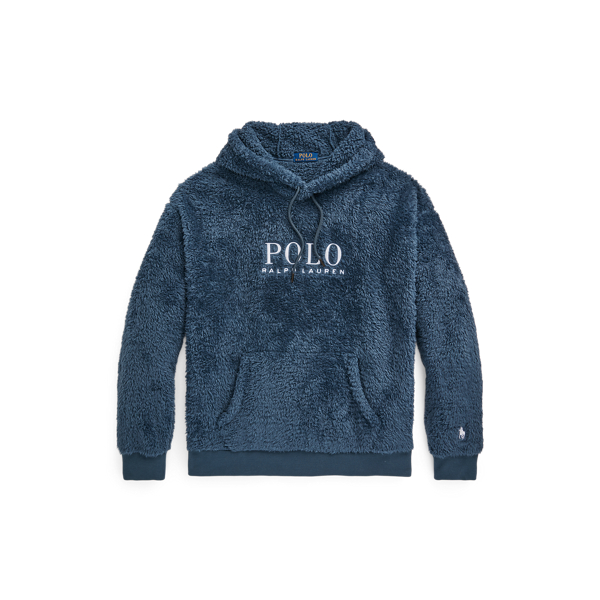 Embroidered-Logo Pile Fleece Hoodie