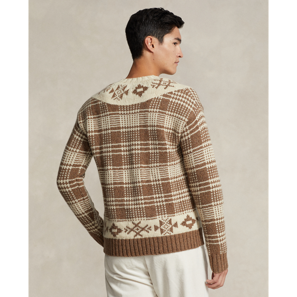 Brown Combo Plaid Wool-Linen Sweater Polo Ralph Lauren 5