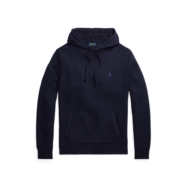 Woven-Stitch Cotton Hoodie