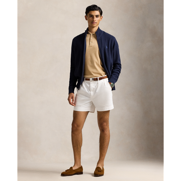 Pull enti&egrave;rement zipp&eacute; en coton piqu&eacute; Polo Ralph Lauren en Marine 4