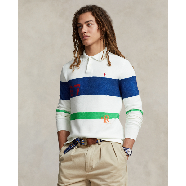 Multi Mesh-Knit Cotton Polo-Collar Sweater Polo Ralph Lauren 1