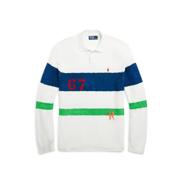 Pull col polo en maille de coton piqu&eacute;