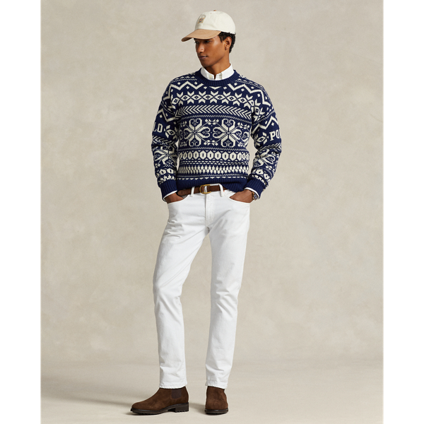 Bright Navy Combo Snowflake Wool-Blend Sweater Polo Ralph Lauren 4