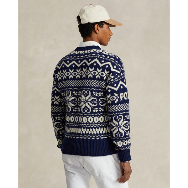 Bright Navy Combo Snowflake Wool-Blend Sweater Polo Ralph Lauren 5