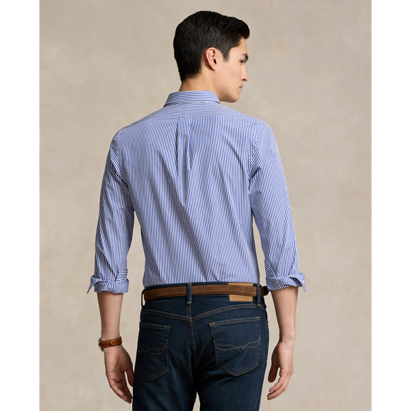 Slim Fit Striped Stretch Poplin Shirt