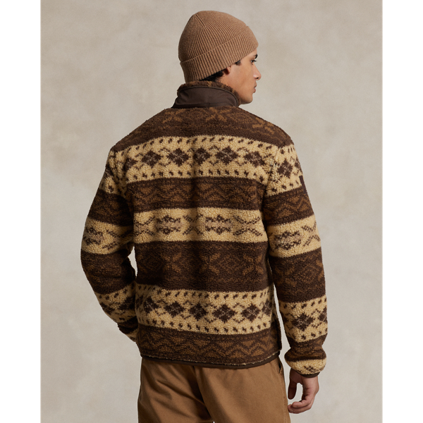 Dark Beech Multi Patterned Pile Fleece Hybrid Jacket Polo Ralph Lauren 5