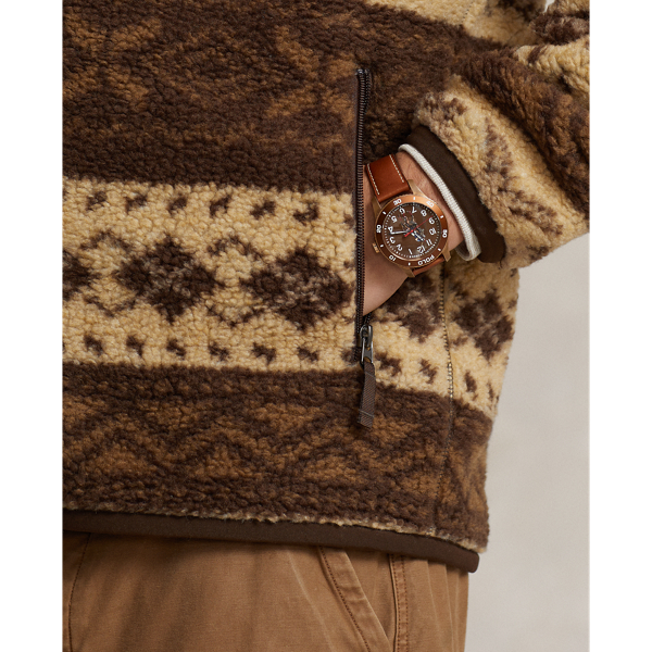 Dark Beech Multi Patterned Pile Fleece Hybrid Jacket Polo Ralph Lauren 7