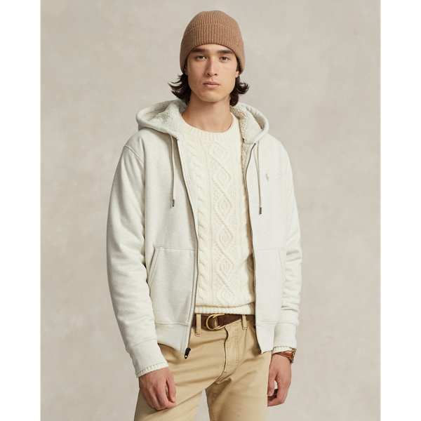 Chalk Heather Fleece Full-Zip Hoodie Polo Ralph Lauren 1