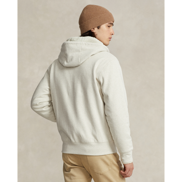 Chalk Heather Fleece Full-Zip Hoodie Polo Ralph Lauren 5