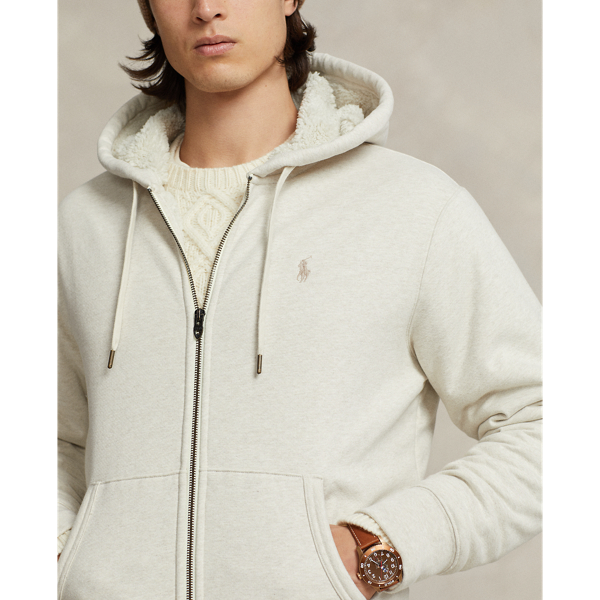 Chalk Heather Fleece Full-Zip Hoodie Polo Ralph Lauren 6