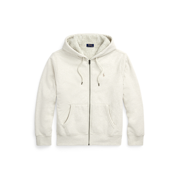 Chalk Heather Fleece Full-Zip Hoodie Polo Ralph Lauren 2