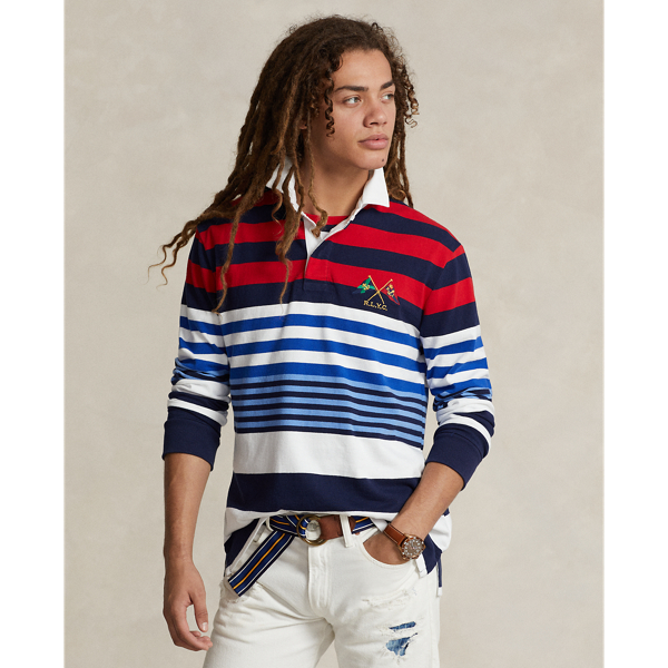 Classic Fit Striped Jersey Rugby Shirt