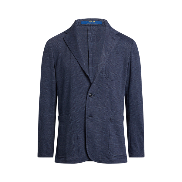 Modern fit geruite jersey blazer
