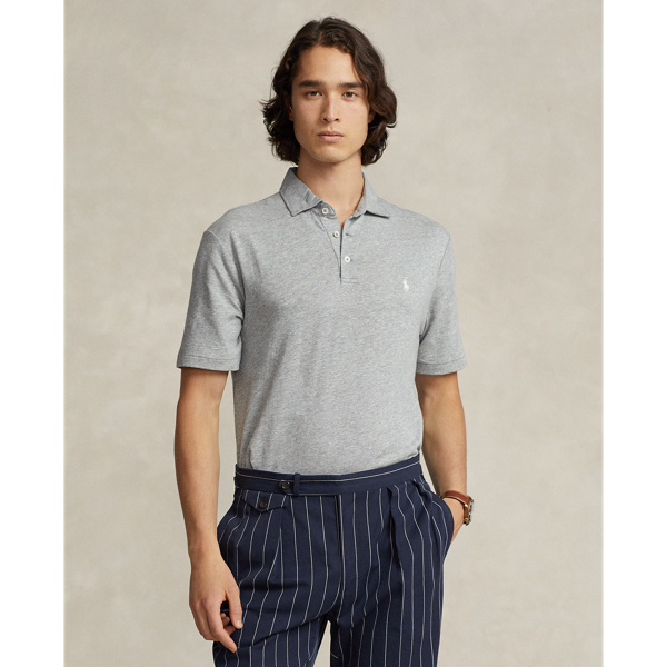 Steel Heather Classic Fit Cotton-Linen Mesh Polo Shirt Polo Ralph Lauren 1
