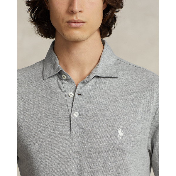 Steel Heather Classic Fit Cotton-Linen Mesh Polo Shirt Polo Ralph Lauren 6