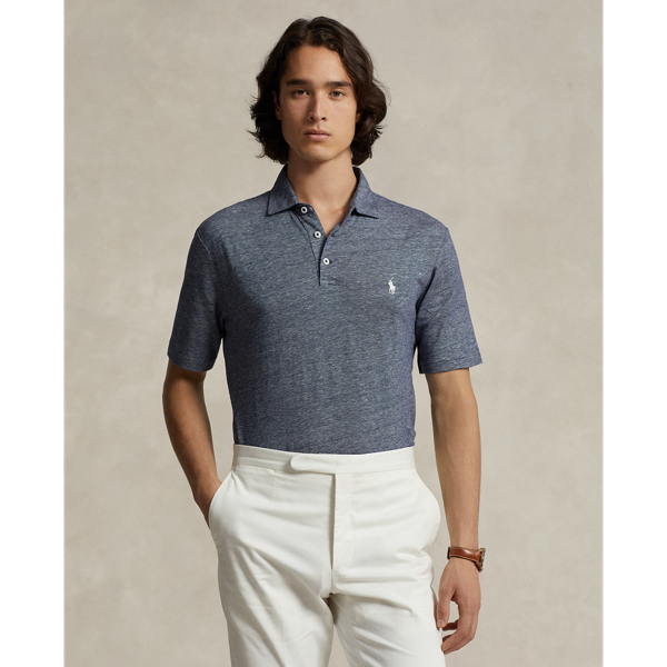 Classic Fit Cotton-Linen Mesh Polo Shirt