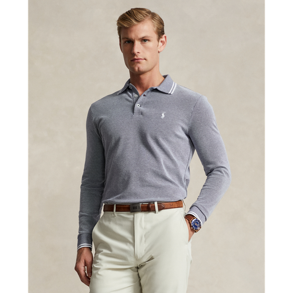 Custom Slim Fit Stretch Oxford Mesh Polo