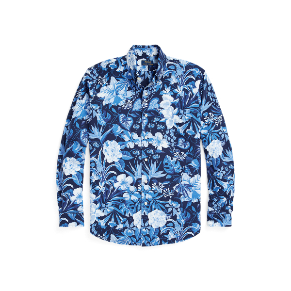 [M] buy POLO RALPH LAUREN Classic Fit Oxford Floral Tropical Cruise Shirt Blue