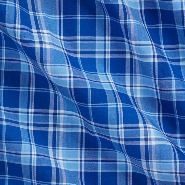 Blue Multi Classic Fit Plaid Stretch Poplin Shirt Polo Ralph Lauren 7