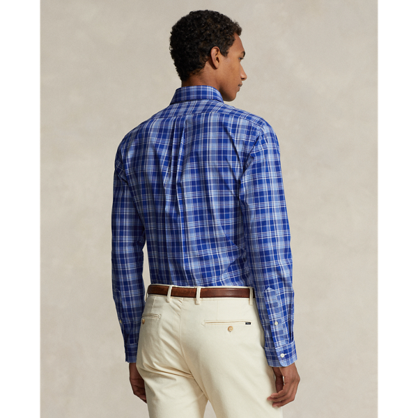 Blue Multi Classic Fit Plaid Stretch Poplin Shirt Polo Ralph Lauren 5