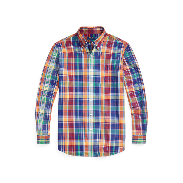 Classic Fit Plaid Stretch Poplin Shirt Polo Ralph Lauren 1