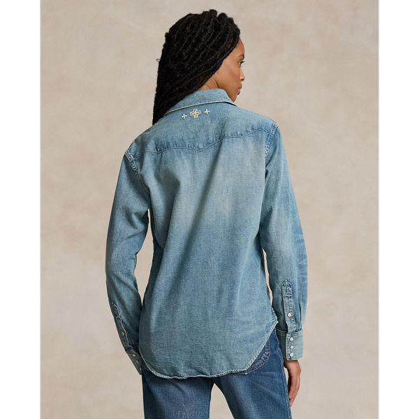 PRL x Naiomi Glasses Denim Western Shirt