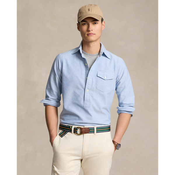 Blue Custom Fit Oxford Popover Shirt Polo Ralph Lauren 1