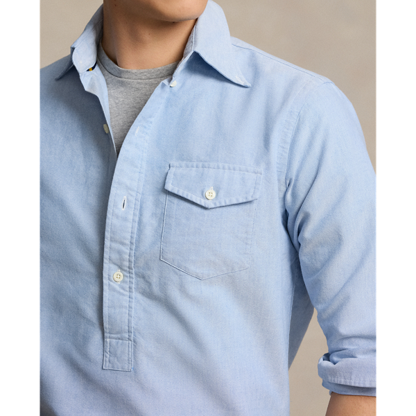 Blue Custom Fit Oxford Popover Shirt Polo Ralph Lauren 6