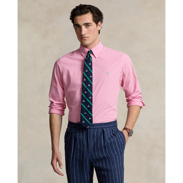 Slim Fit Gingham Stretch Poplin Shirt for Men | Ralph Lauren