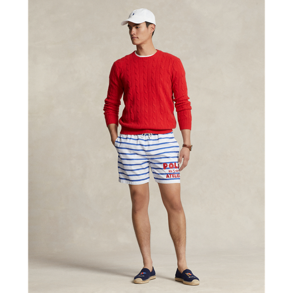 Striped Polo Atelier 5.75-Inch Traveler Classic Swim Trunk Polo Ralph Lauren 1