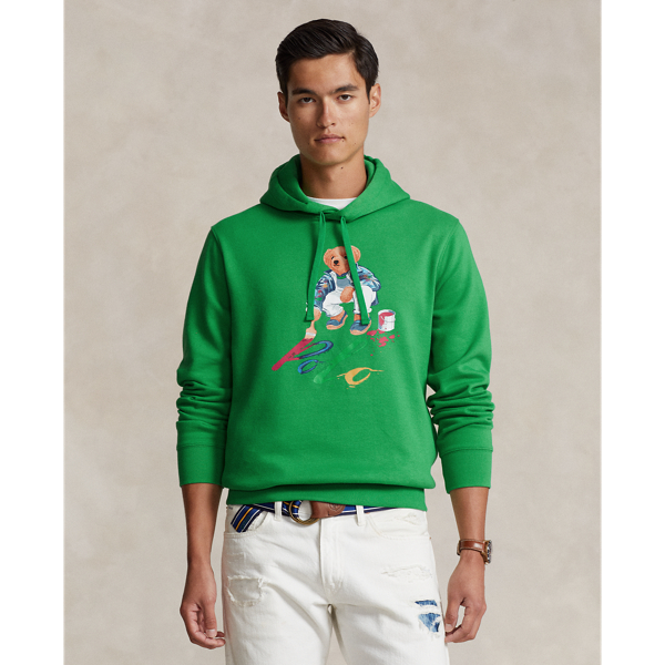 Preppy Green Polo Bear Fleece Hoodie Polo Ralph Lauren for fall 1