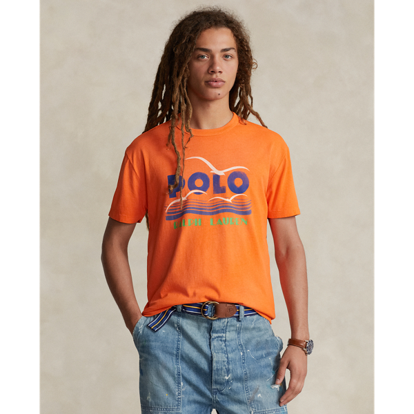 Signal Orange Classic Fit Logo Jersey T-Shirt Polo Ralph Lauren 1