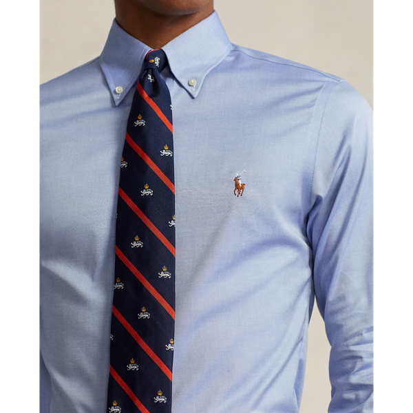 True Blue/White Slim Fit Pinpoint Oxford Shirt Polo Ralph Lauren 6