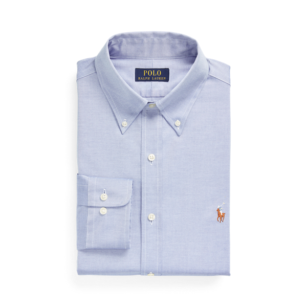 True Blue/White Slim Fit Pinpoint Oxford Shirt Polo Ralph Lauren 2