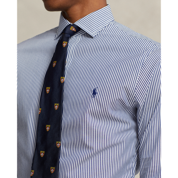 Polo Ralph Lauren 슬림핏 스트라이프 포플린 셔츠 네이비/화이트 6