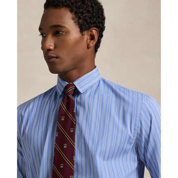 Classic Fit Striped Poplin Shirt