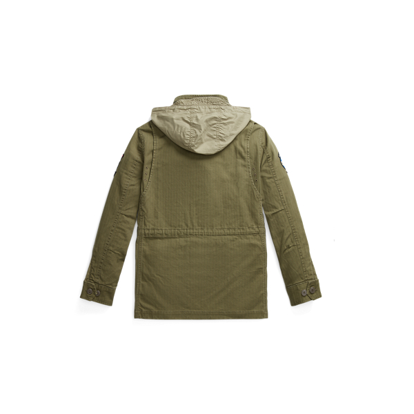Olive Mountain Cotton Herringbone Field Jacket Boys 6-14 Years 2