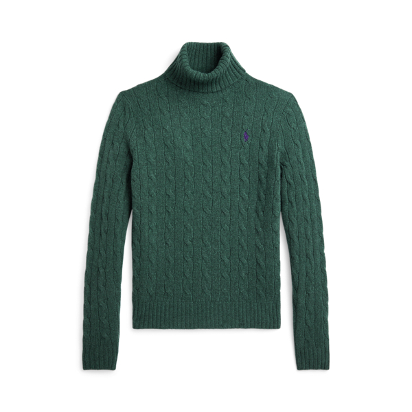 Wool-Cashmere Cable Roll Neck Jumper