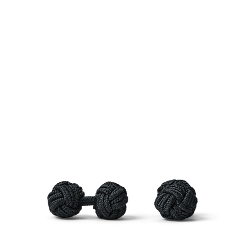 Мужские запонки Ralph Lauren Silk Knot Cuff Links, цвет: Чёрный