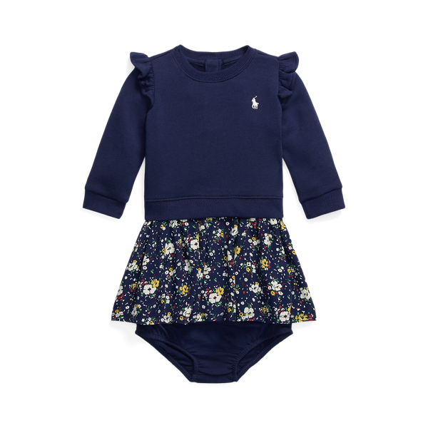 Floral Fleece Sweatshirt Dress &amp; Bloomer
