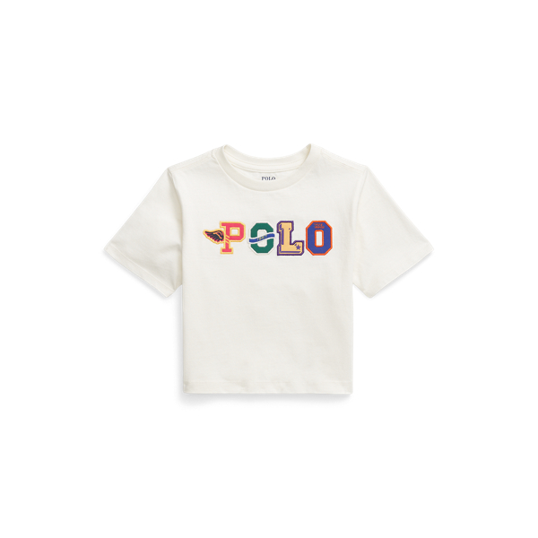 T-shirt larga em malha de algod&atilde;o e logo