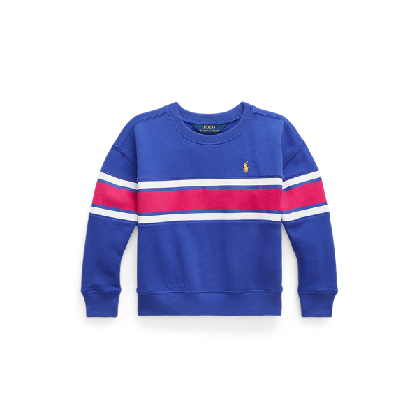 Sweatshirt em tecido polar &agrave;s riscas
