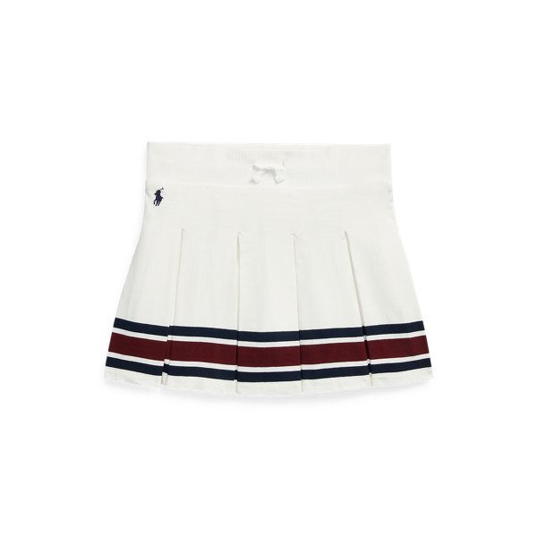 Striped Pleated Jersey Skort