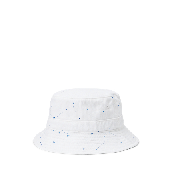 White Polo Bear Paint-Splatter Bucket Hat Polo Ralph Lauren 2