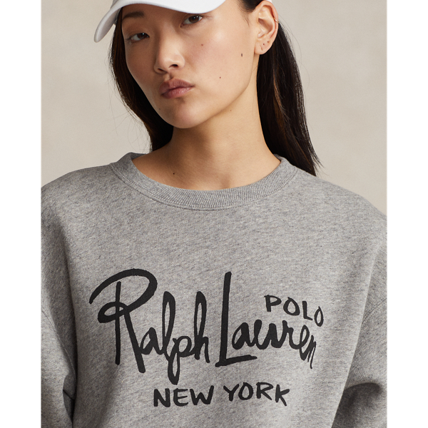 Sweat &agrave; col rond et logo en molleton Polo Ralph Lauren en Chin&eacute; vintage fonc&eacute; 6