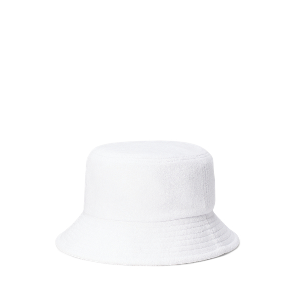 Topfhut aus Baumwollfrottee Polo Ralph Lauren in Wei&szlig;/Gr&uuml;n 2