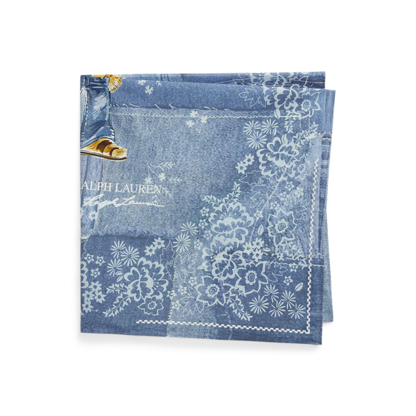 Baumwollschal mit Polo Bear Polo Ralph Lauren in Indigoblau multi 2