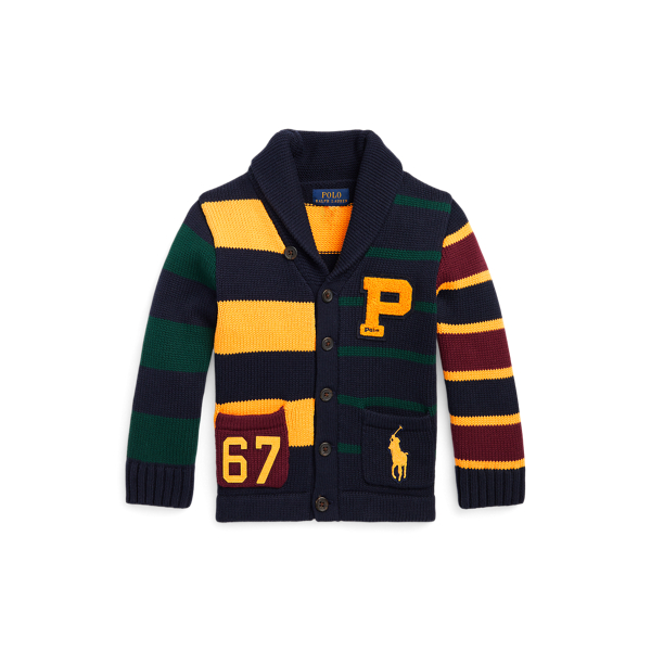Patchwork-College-Cardigan&nbsp;aus Baumwolle
