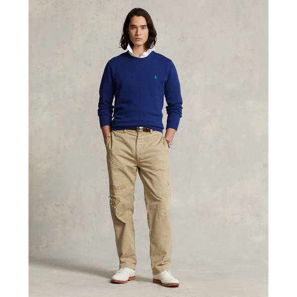 Cotton Crewneck Sweater Polo Ralph Lauren en Royal h&eacute;ritage 4